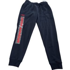 Under Armour Pants Mens Large Black Jogger Sweatpants Loose Fit Athletic 1366360